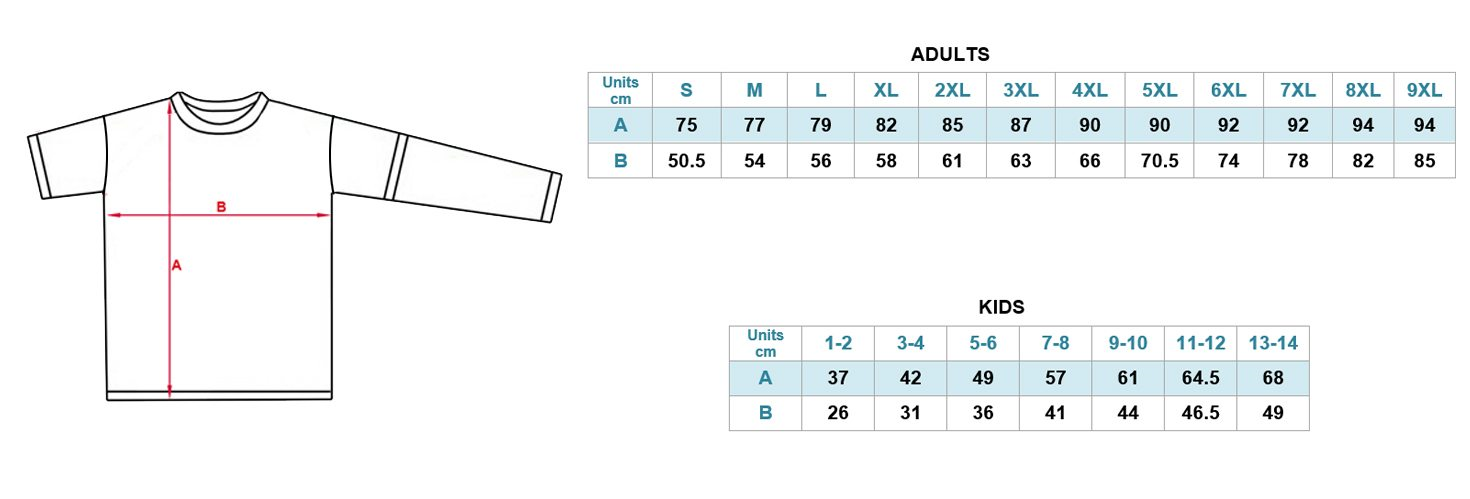 Shirt Sizing Table